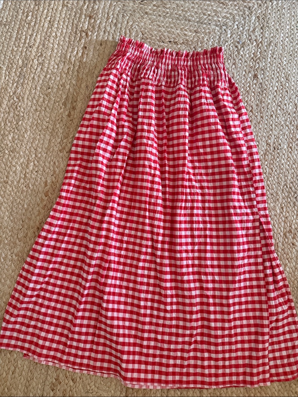 Universal Thread Red & White Gingham Maxi Skirt